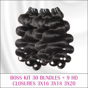 Boss Kit – 30 Bundles + 9 HD Closures (Best Seller)